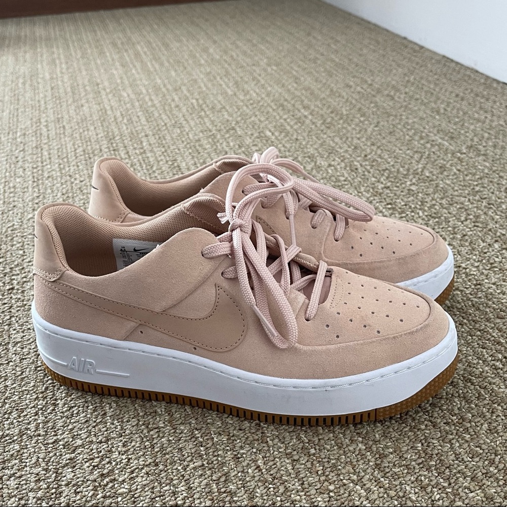 Women’s Nike Air Force 1 Sage Low Platform Tan Suede 8.5